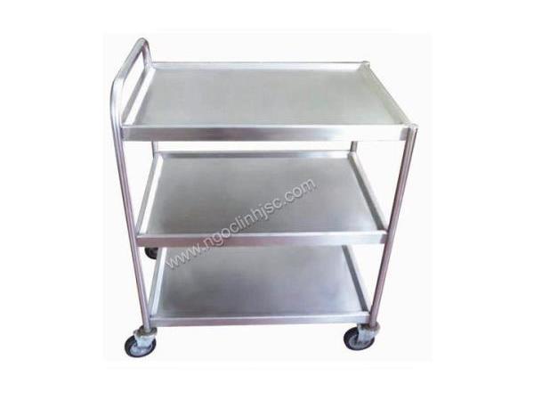 Xe đẩy thức ăn 3 tầng inox