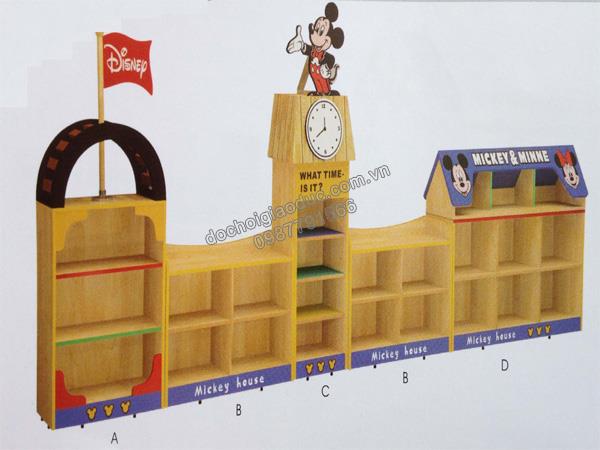 Bộ giá góc đồ chơi đồng hồ 5 khối gỗ tự nhiên