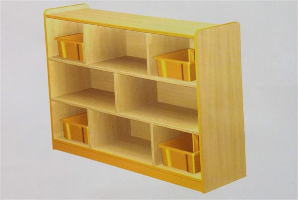 Giá đồ chơi học liệu 8 ngăn gỗ tự nhiên