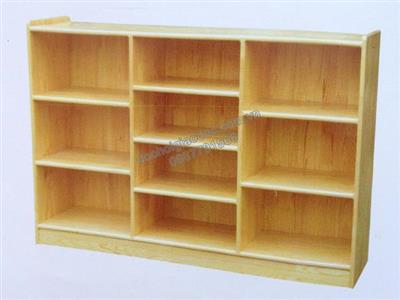 Giá đồ chơi học liệu 10 ô gỗ tự nhiên