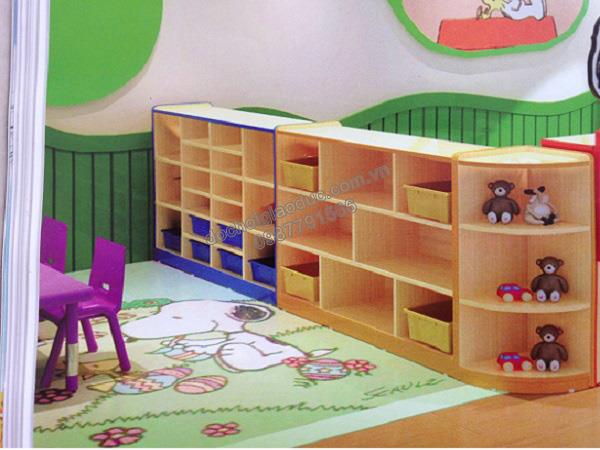 Bộ giá góc đồ chơi gỗ tự nhiên