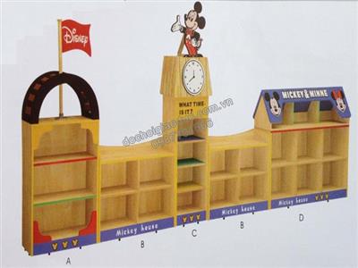 Bộ giá góc đồ chơi đồng hồ 5 khối gỗ tự nhiên