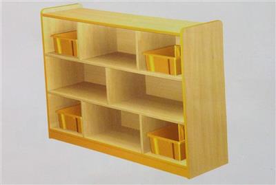 Giá đồ chơi học liệu 8 ngăn gỗ tự nhiên